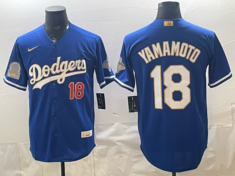 Men Los Angeles Dodgers #18 Yamamoto blue Game 2026 Nike MLB Jersey 0408001